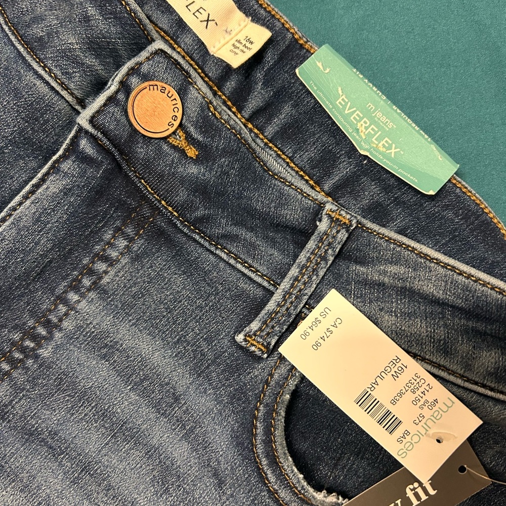 Maurices High Rise Dark Blue Jeans - Picture 2 of 5